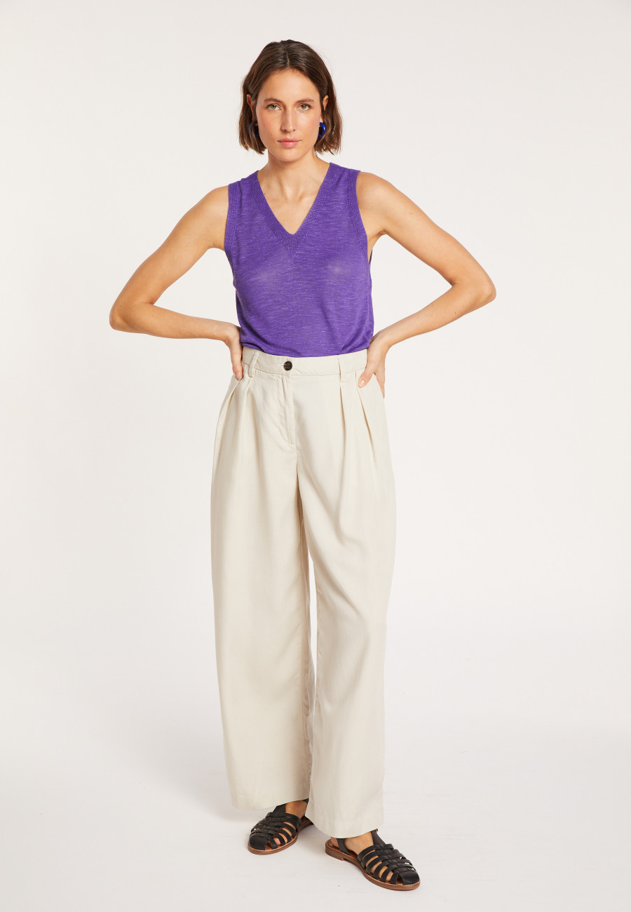 Slub linen tank top - Tahiti