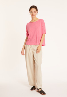 Flamed linen full sleeve elbow t-shirt - Taslim