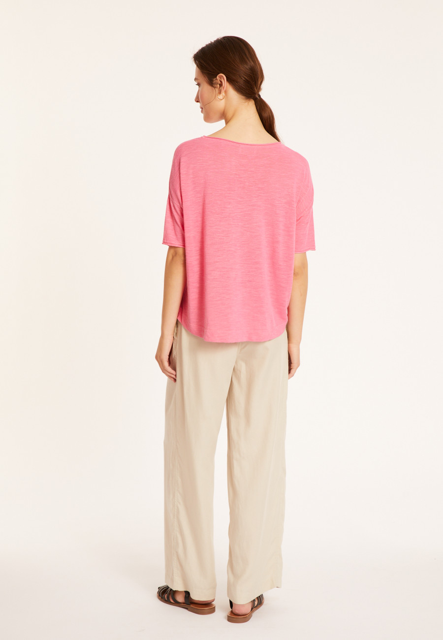 Flamed linen full sleeve elbow t-shirt - Taslim