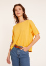 T-shirt ample manches coudes en lin flammé - Taslim 8060 - 08 Jaune