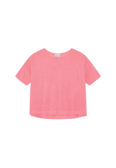 T-shirt ample manches coudes en lin flammé - Taslim