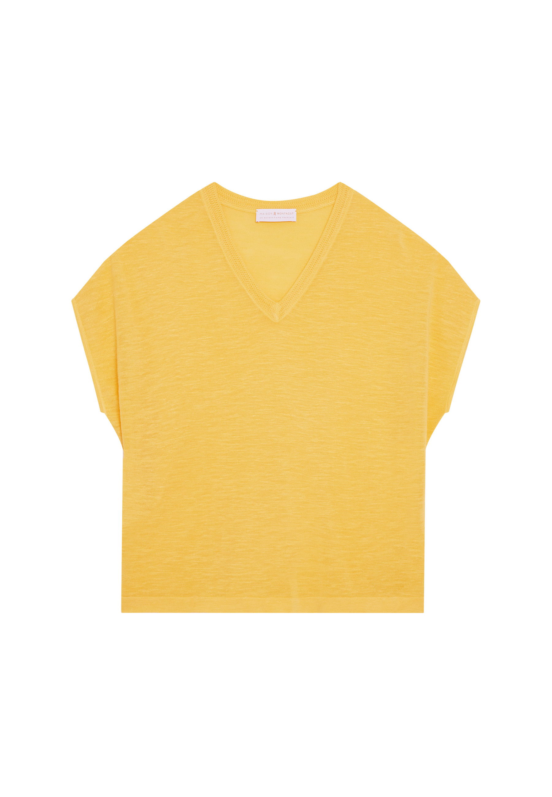 T-shirt ample col V en lin flammé - Marra