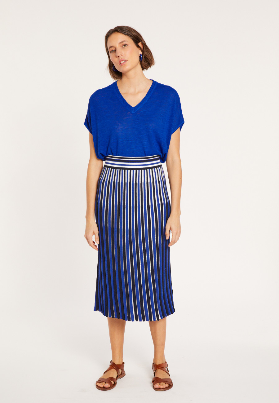 Camiseta de linho com decote em V - Marra