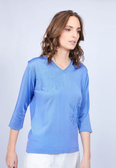 Polo femme manches 3/4 Fil Lumière - Maude 8022 Opaline-23 Vert clair