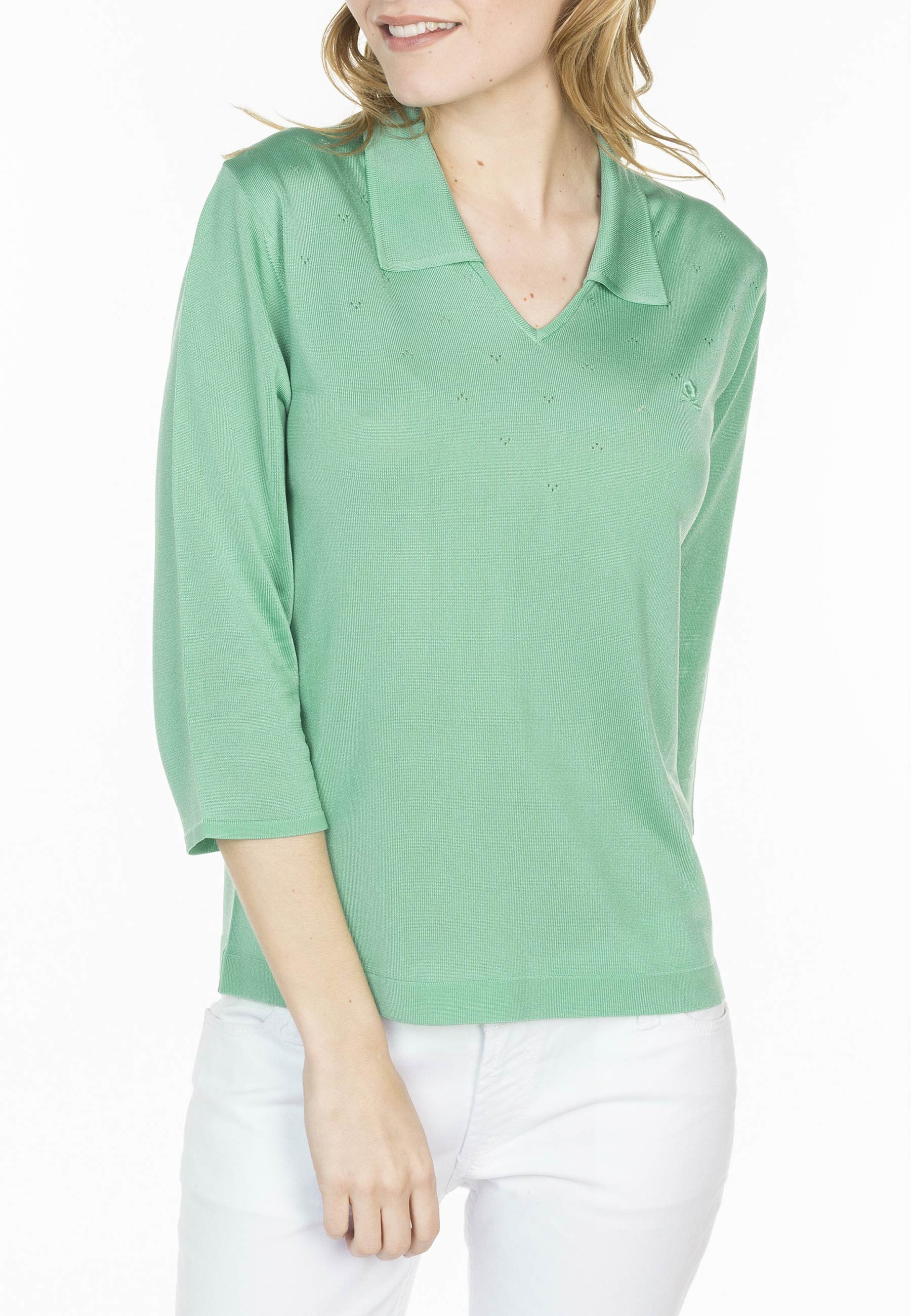 Tshirt col polo en Fil Lumière Lisa 529 melba- 25 rose moyen