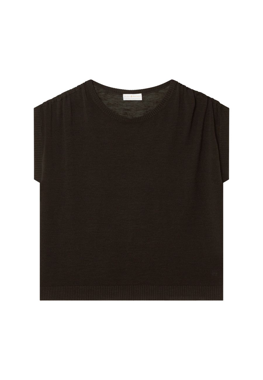 Camiseta en lin flammé - Marine