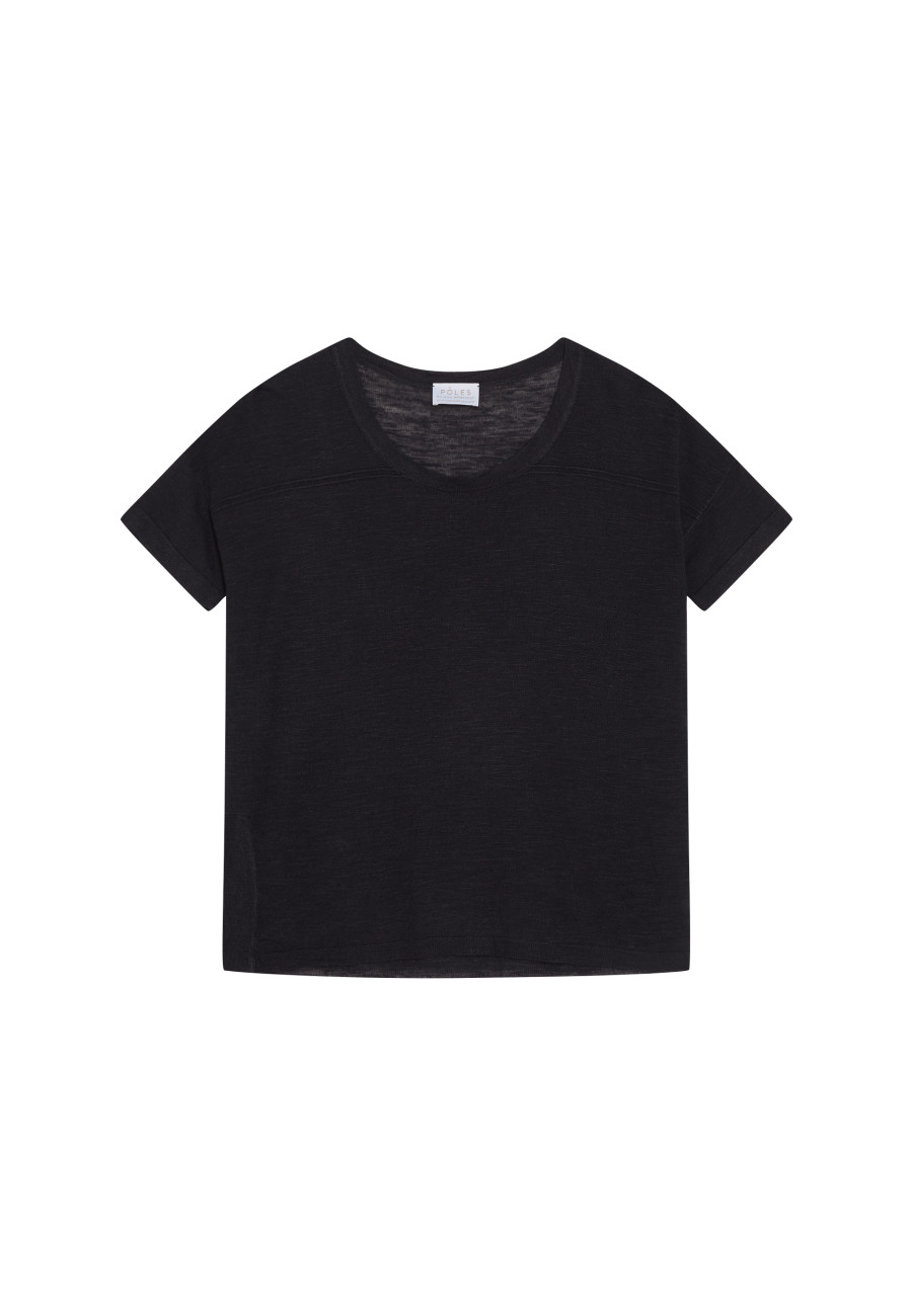 Camiseta ampla en lin flammé - Pavot