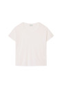Loose-fitting round-neck flamed linen T-shirt - Pavot