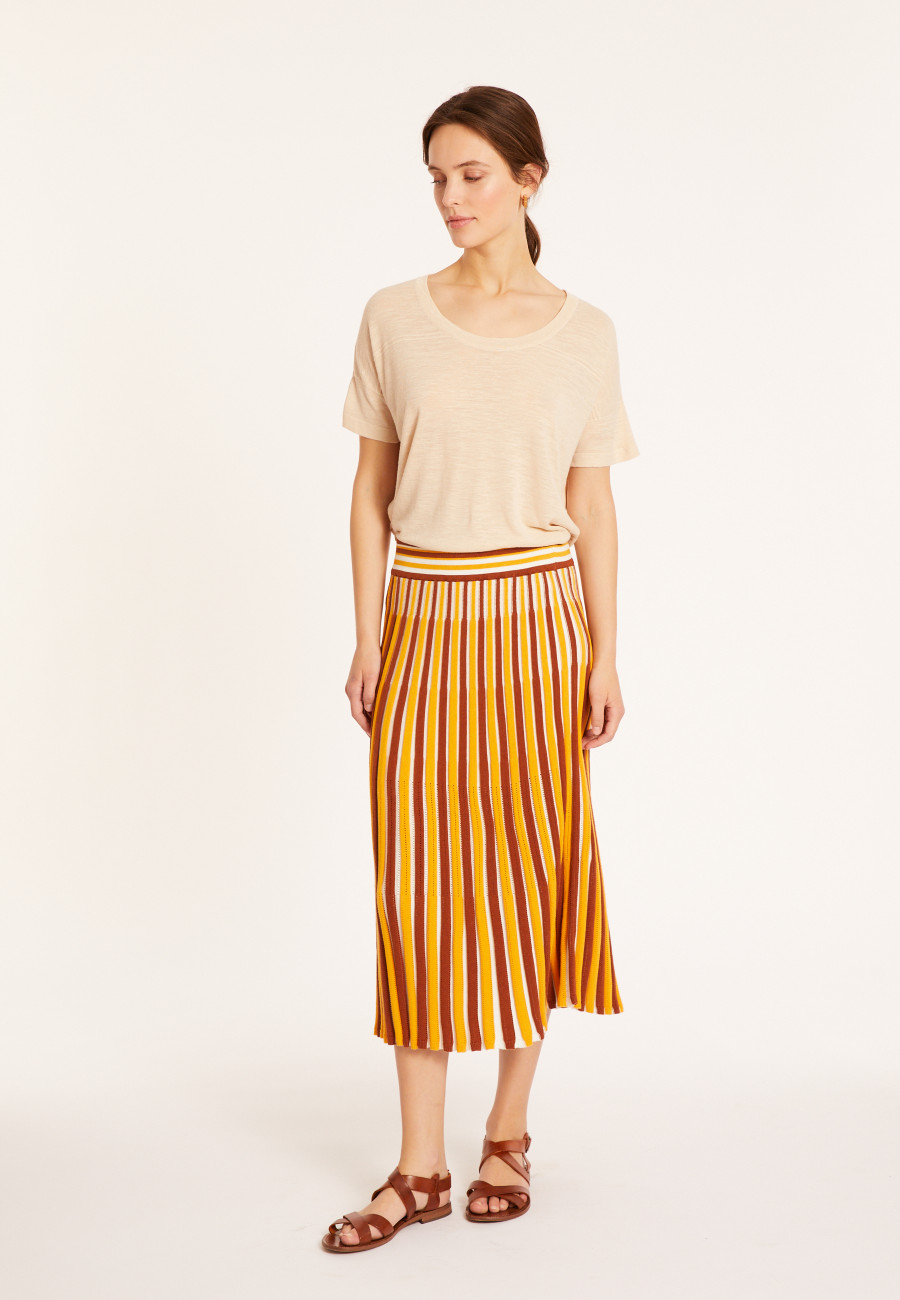 Camiseta ampla en lin flammé - Pavot