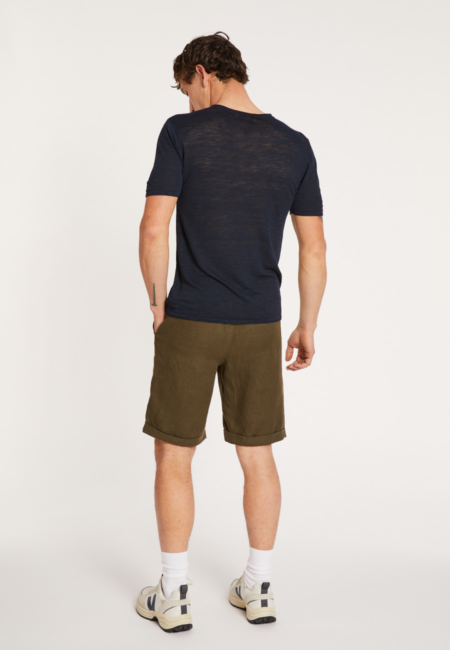 Slub linen V-neck T-shirt - Reuben