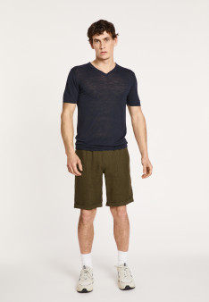 Slub linen V-neck T-shirt - Reuben