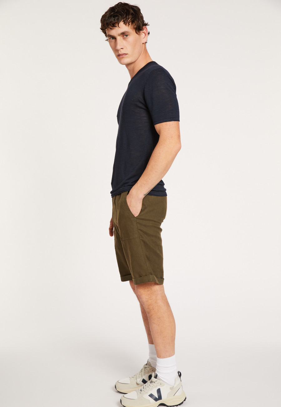 Slub linen V-neck T-shirt - Reuben