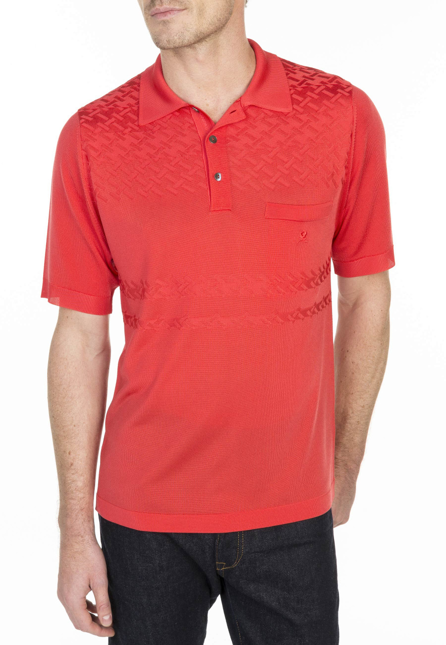 Polo motif croisillon  Louis-Eugène 0307 noir - 01 noir