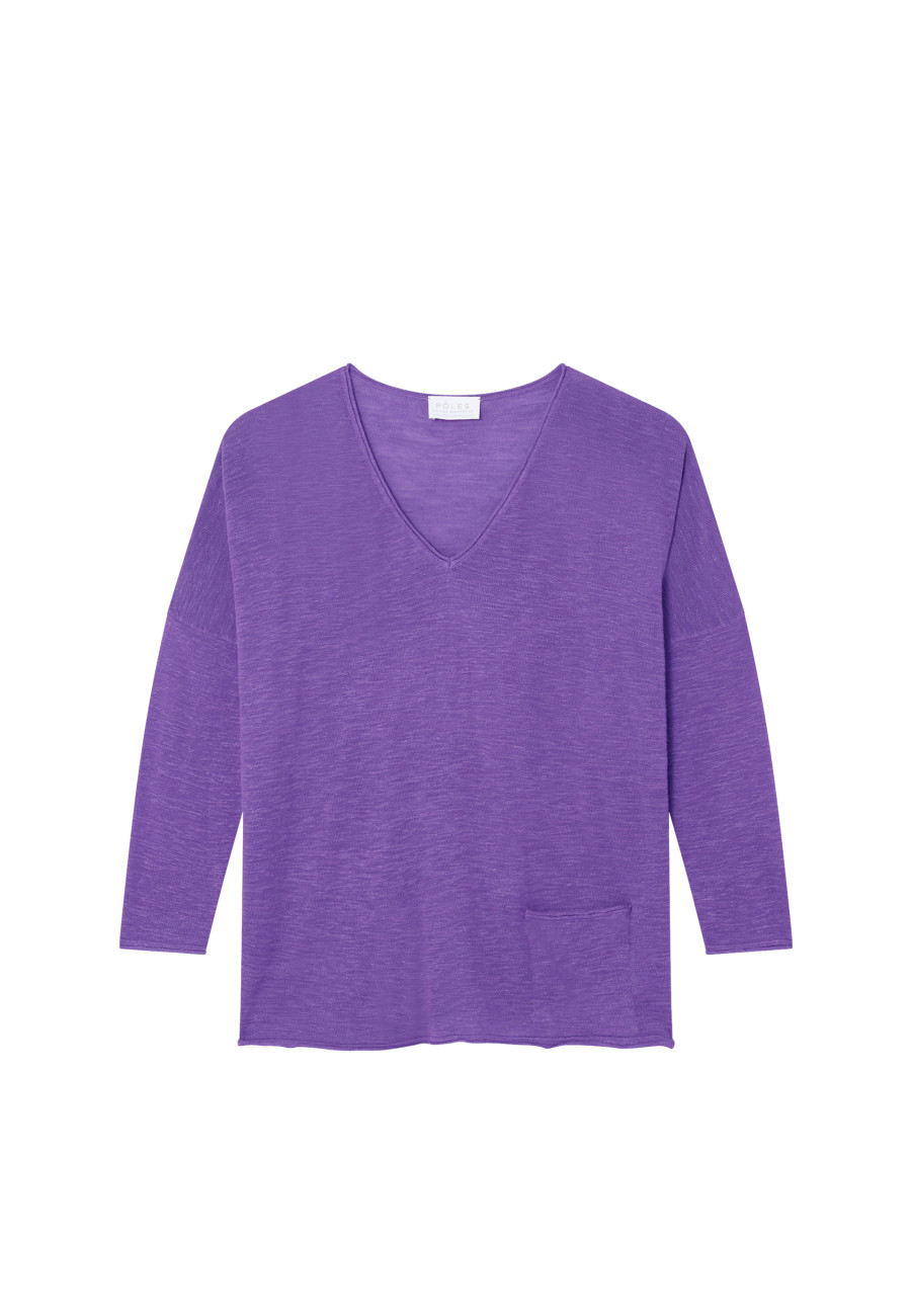 Camiseta folgada de linho com estampa slub - Balou