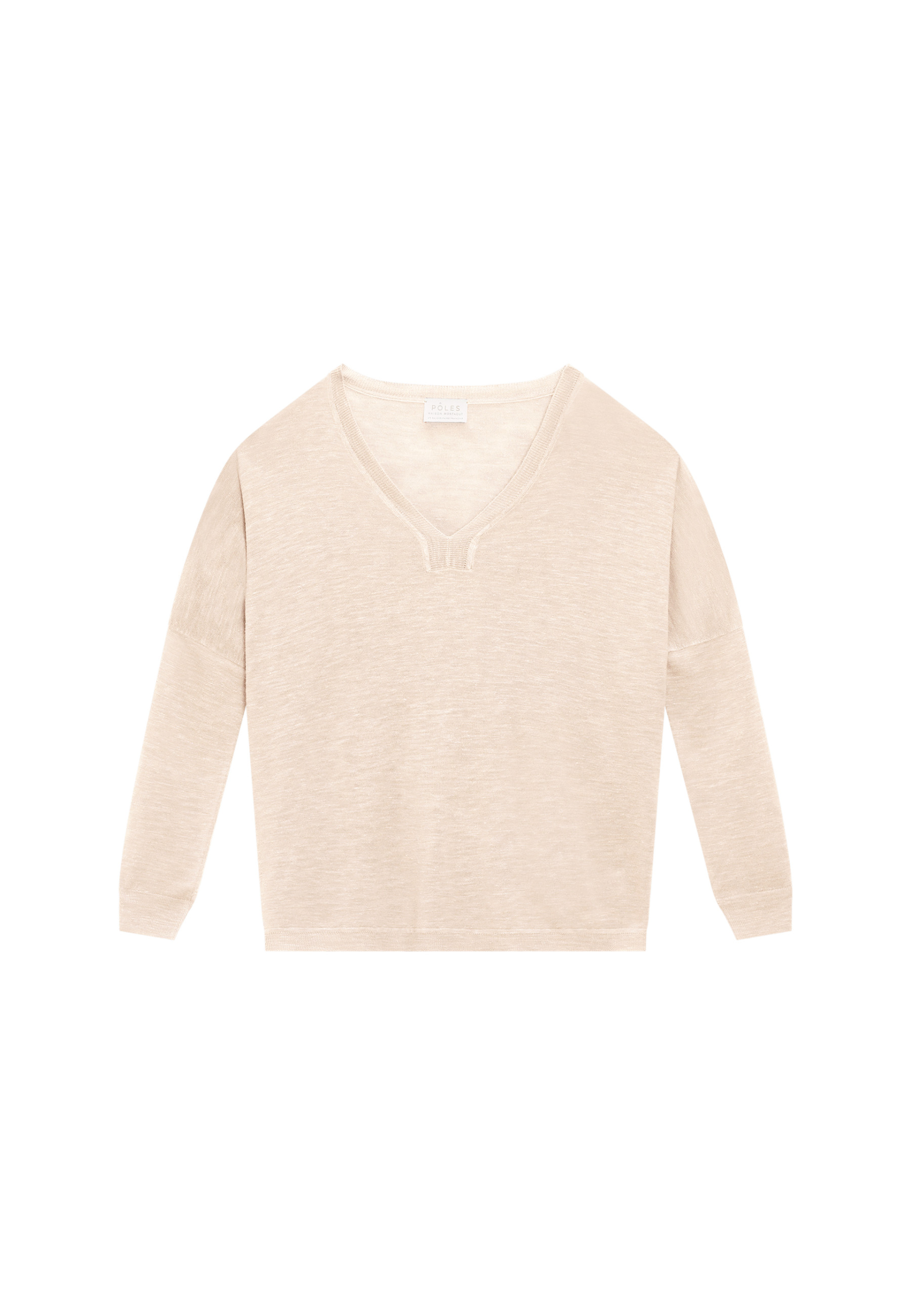 T-shirt oversize col v en lin flammé - Beja