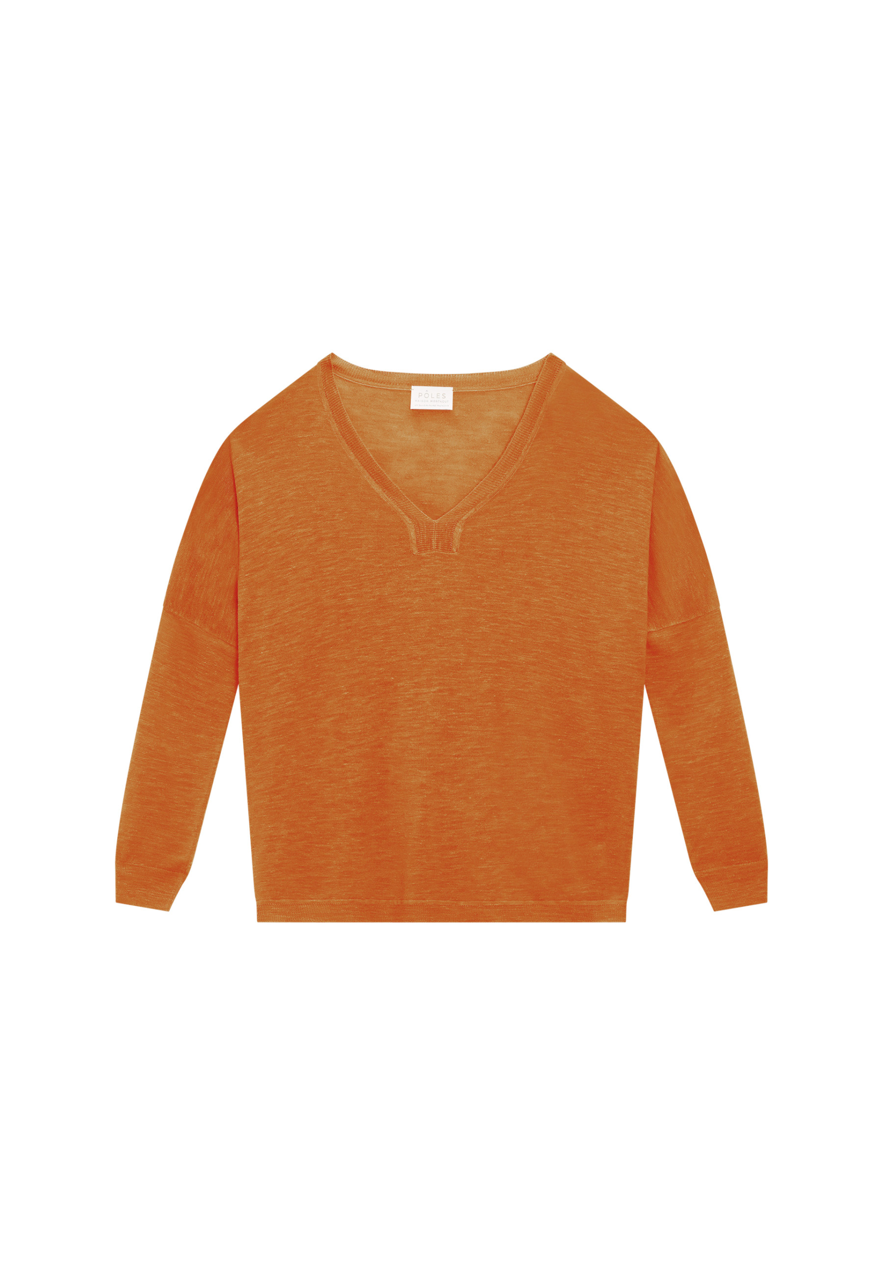 T-shirt oversize col v en lin flammé - Beja