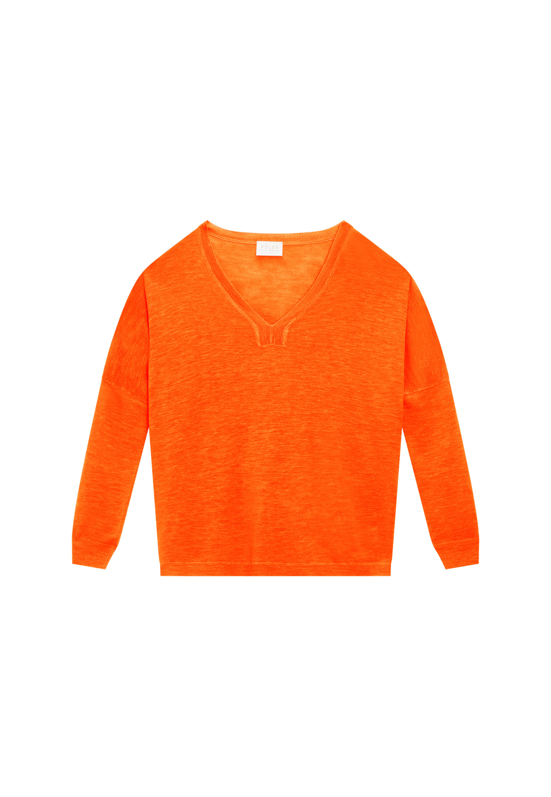 T-shirt oversize col v en lin flammé - Beja