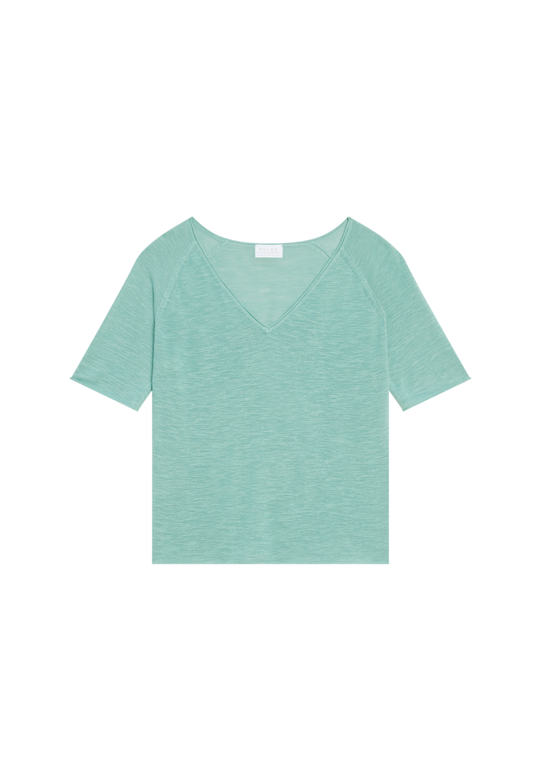 Flamed linen elbow sleeve t-shirt - Bonbon