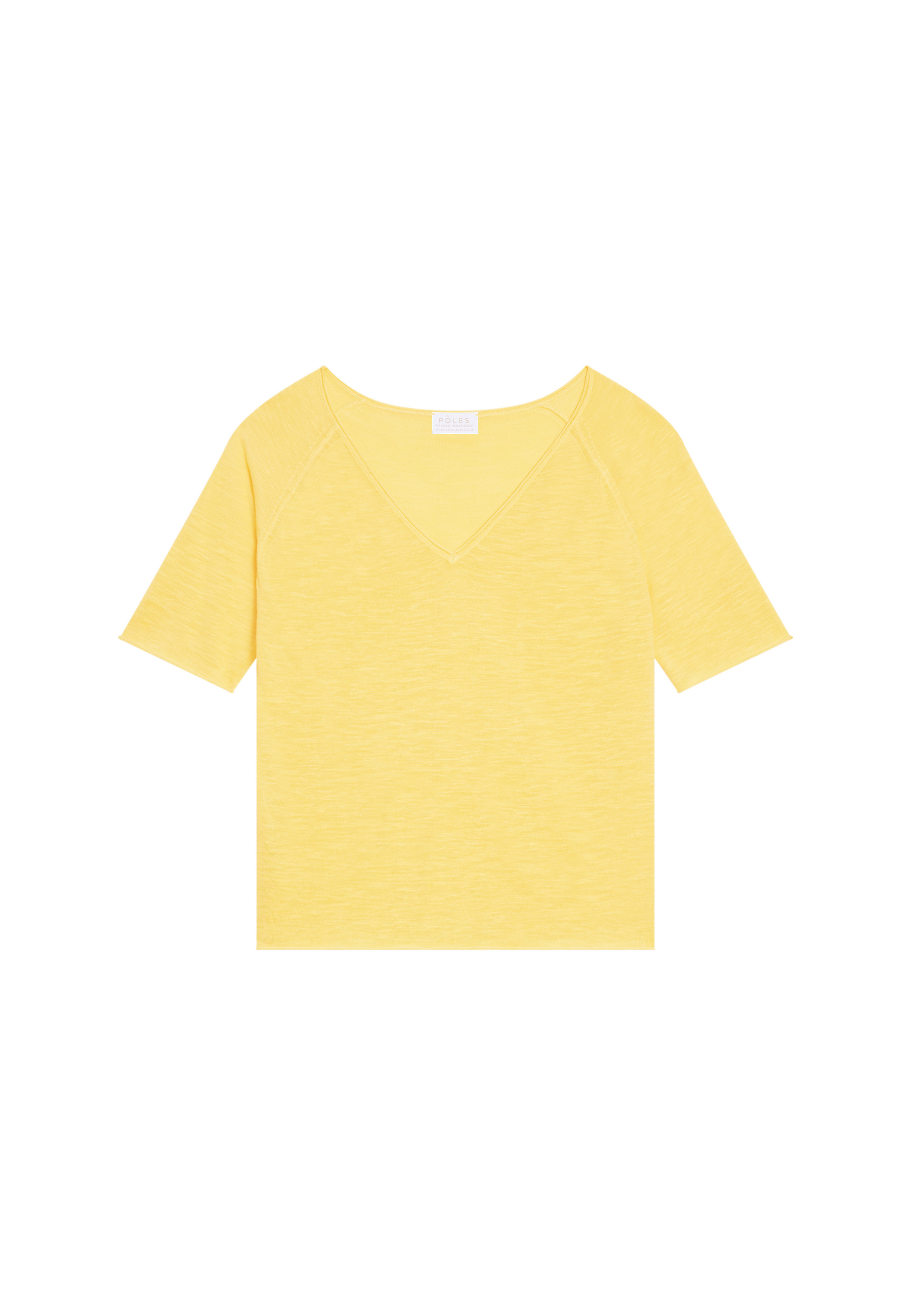 T-shirt manches coudes en lin flammé - Bonbon