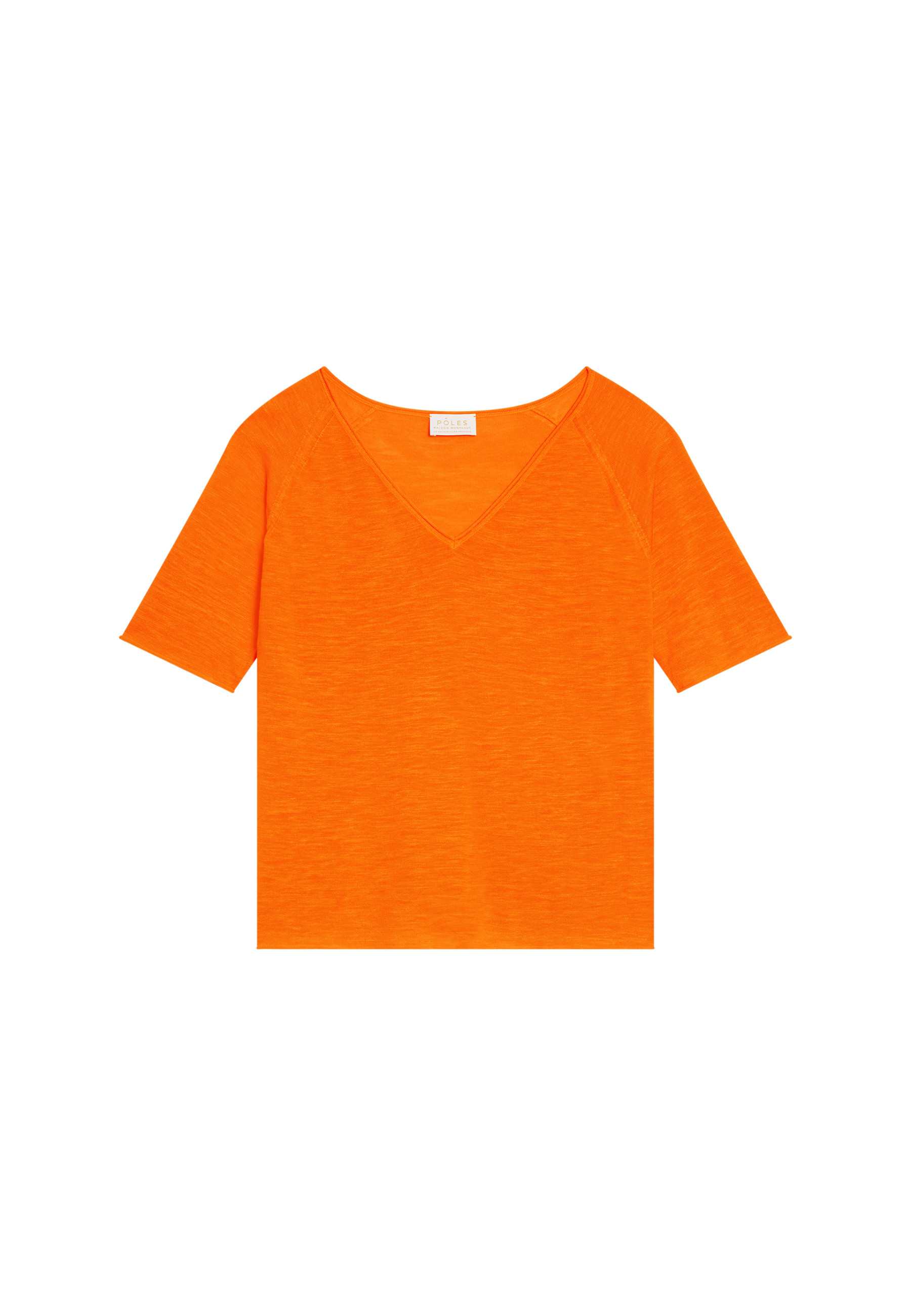 Flamed linen elbow sleeve t-shirt - Bonbon