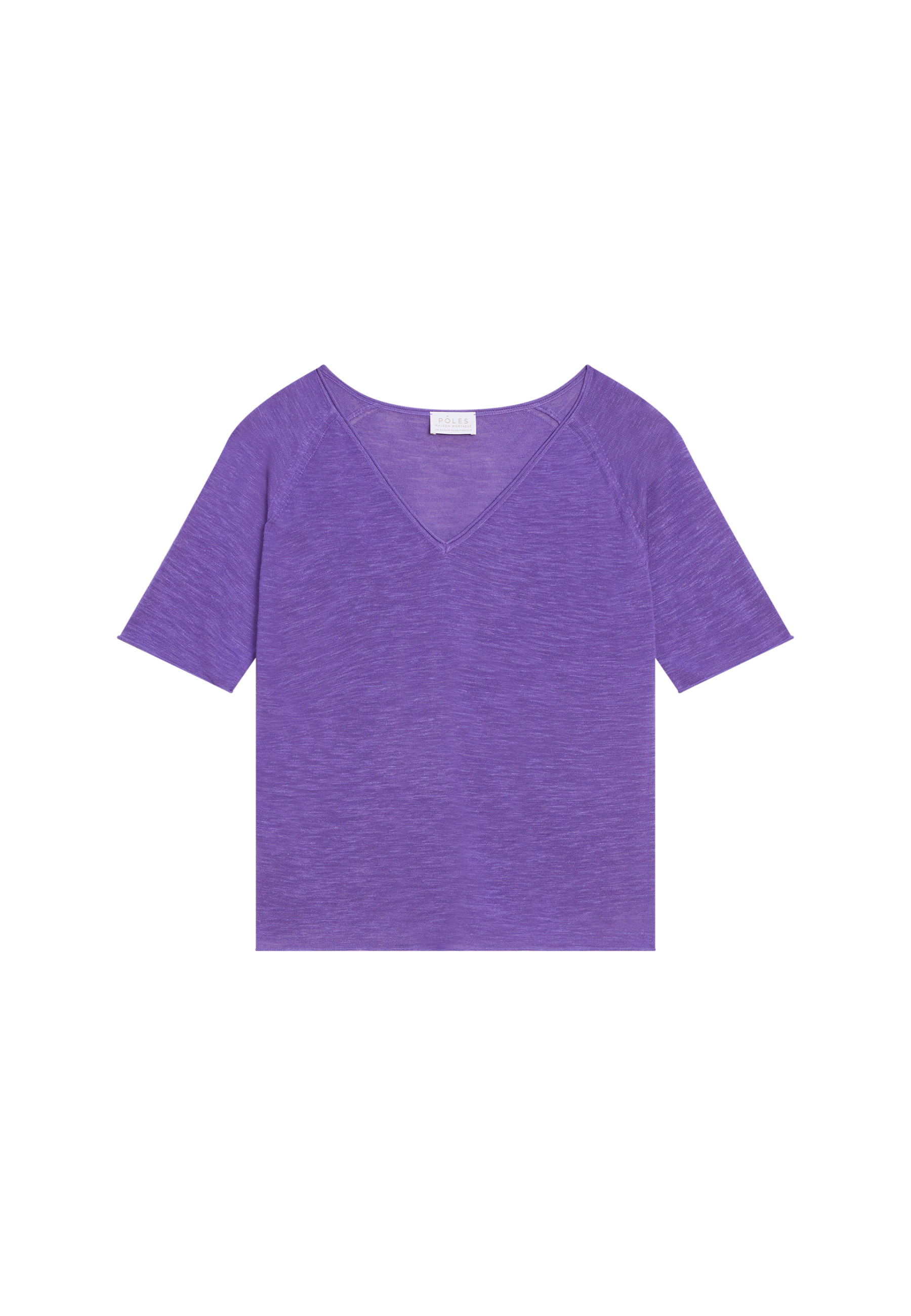 Flamed linen elbow sleeve t-shirt - Bonbon