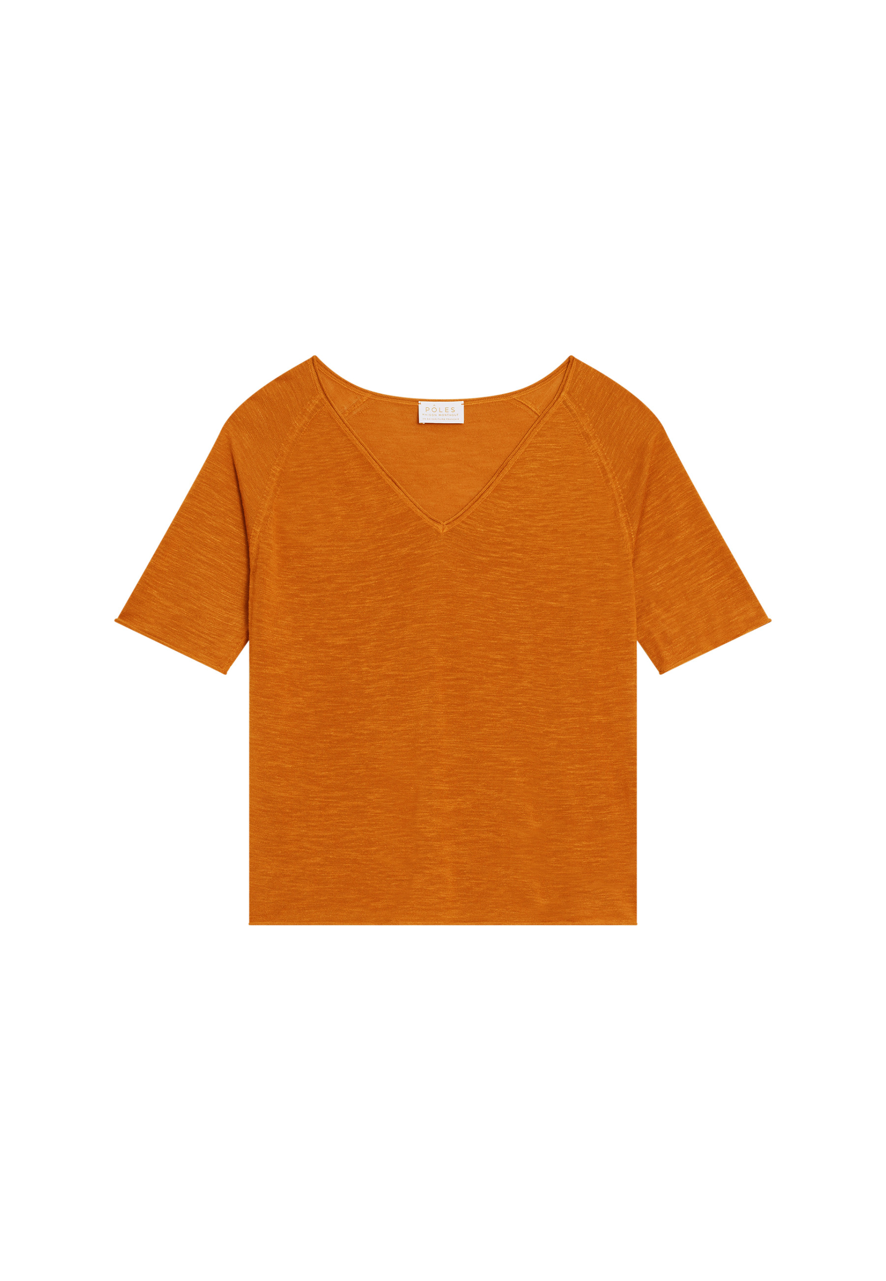 Flamed linen elbow sleeve t-shirt - Bonbon