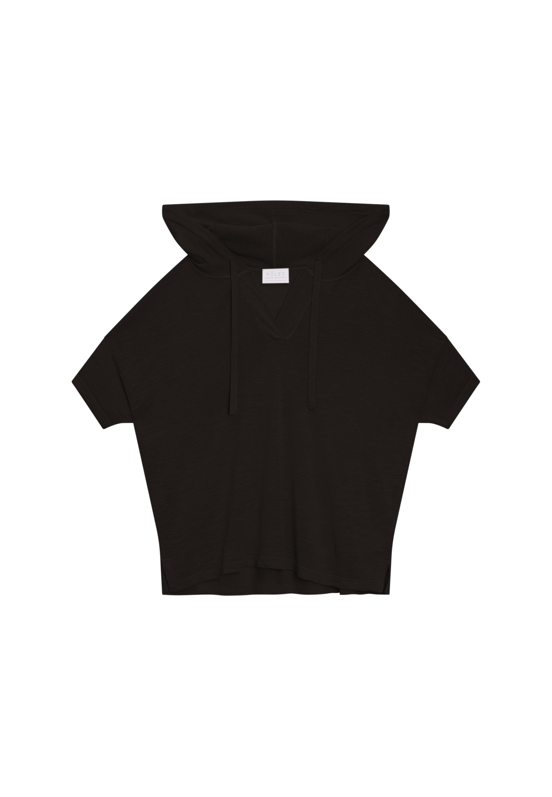 T-shirt à capuche en lin flammé - Pivoine