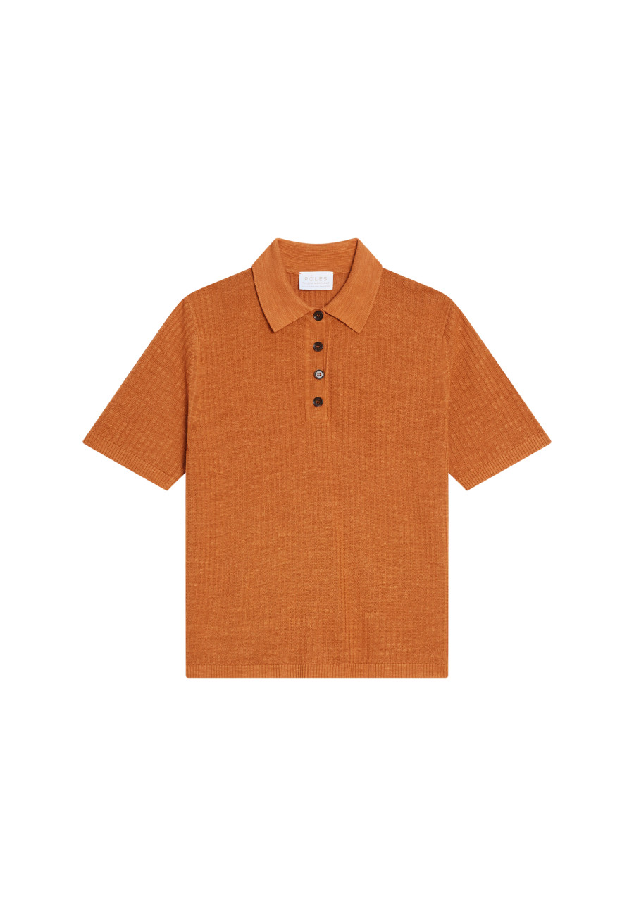 Polo à côtes en lin flammé - Petnia