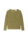 Flamed linen t-shirt with long sleeves and back buttons - Polly