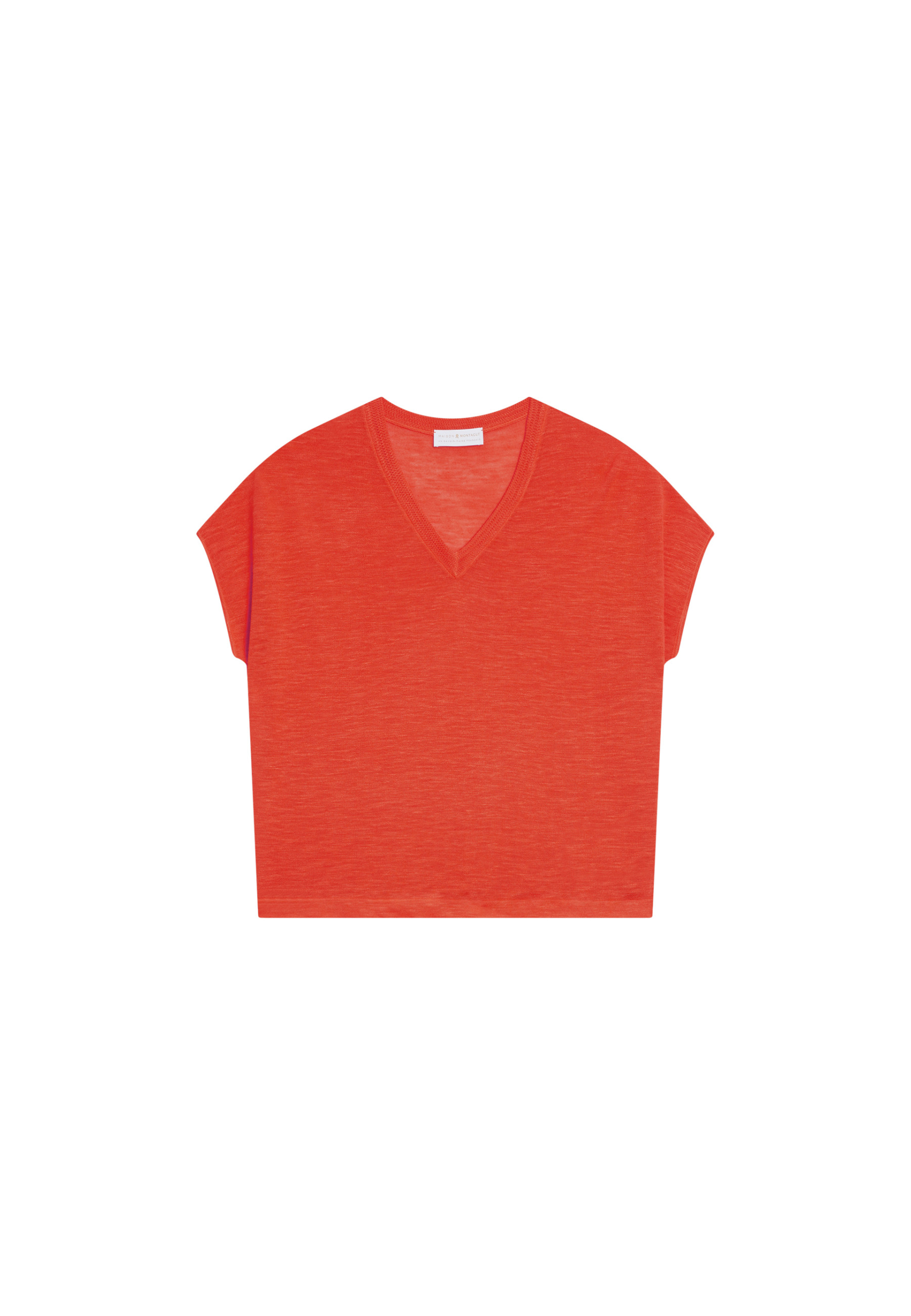 T-shirt ample col V en lin flammé - Marra