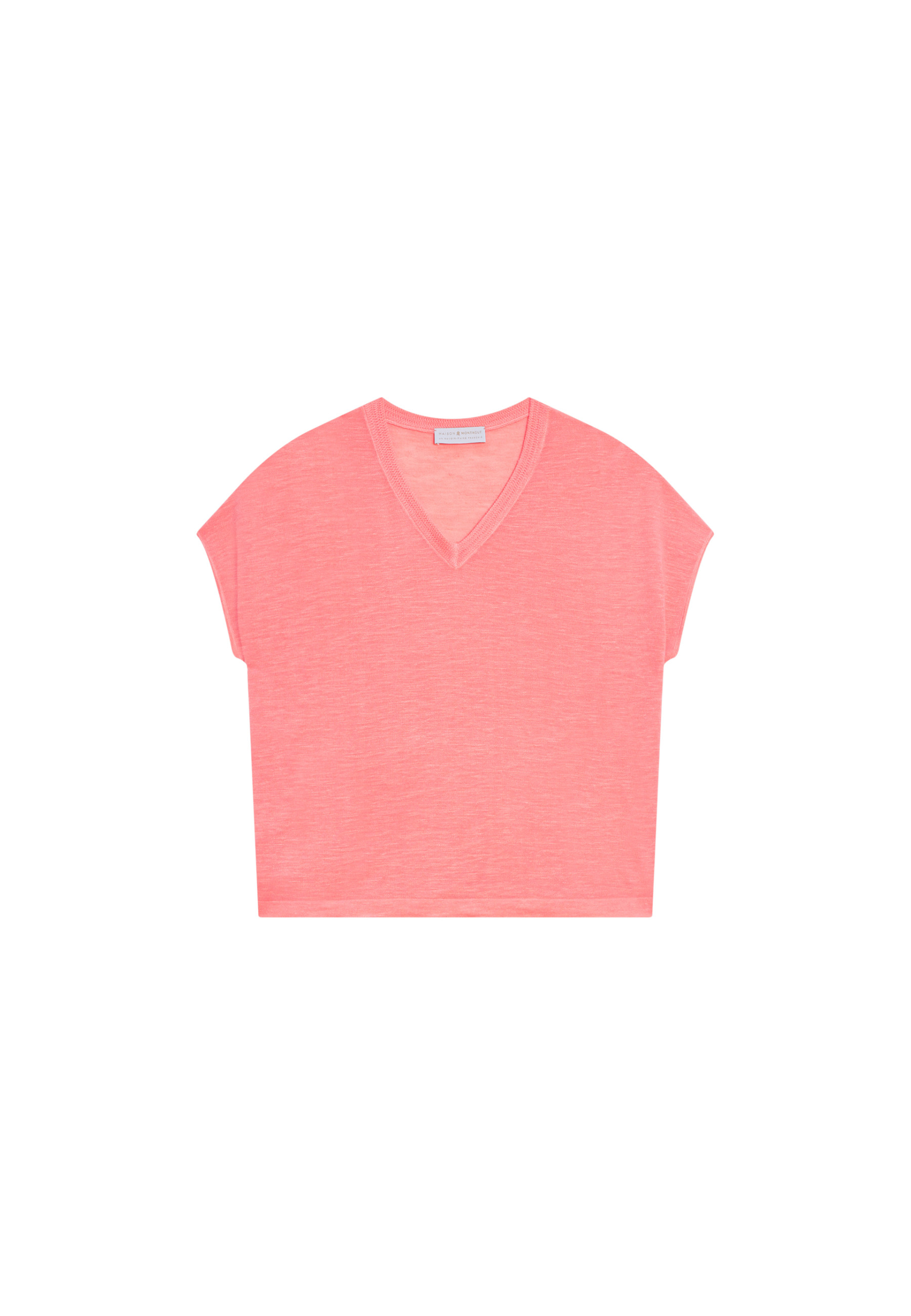 T-shirt ample col V en lin flammé - Marra