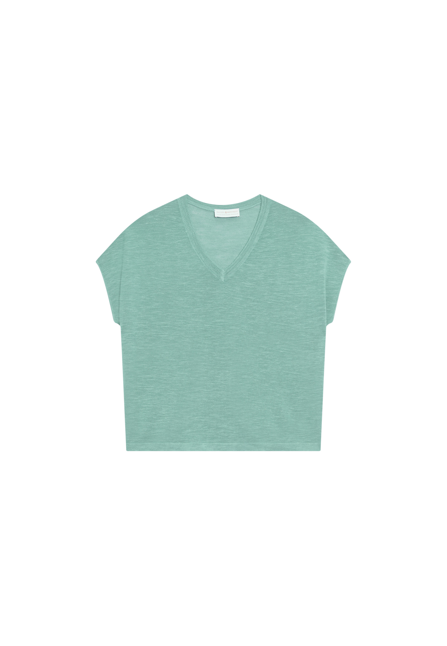 T-shirt ample col V en lin flammé - Marra