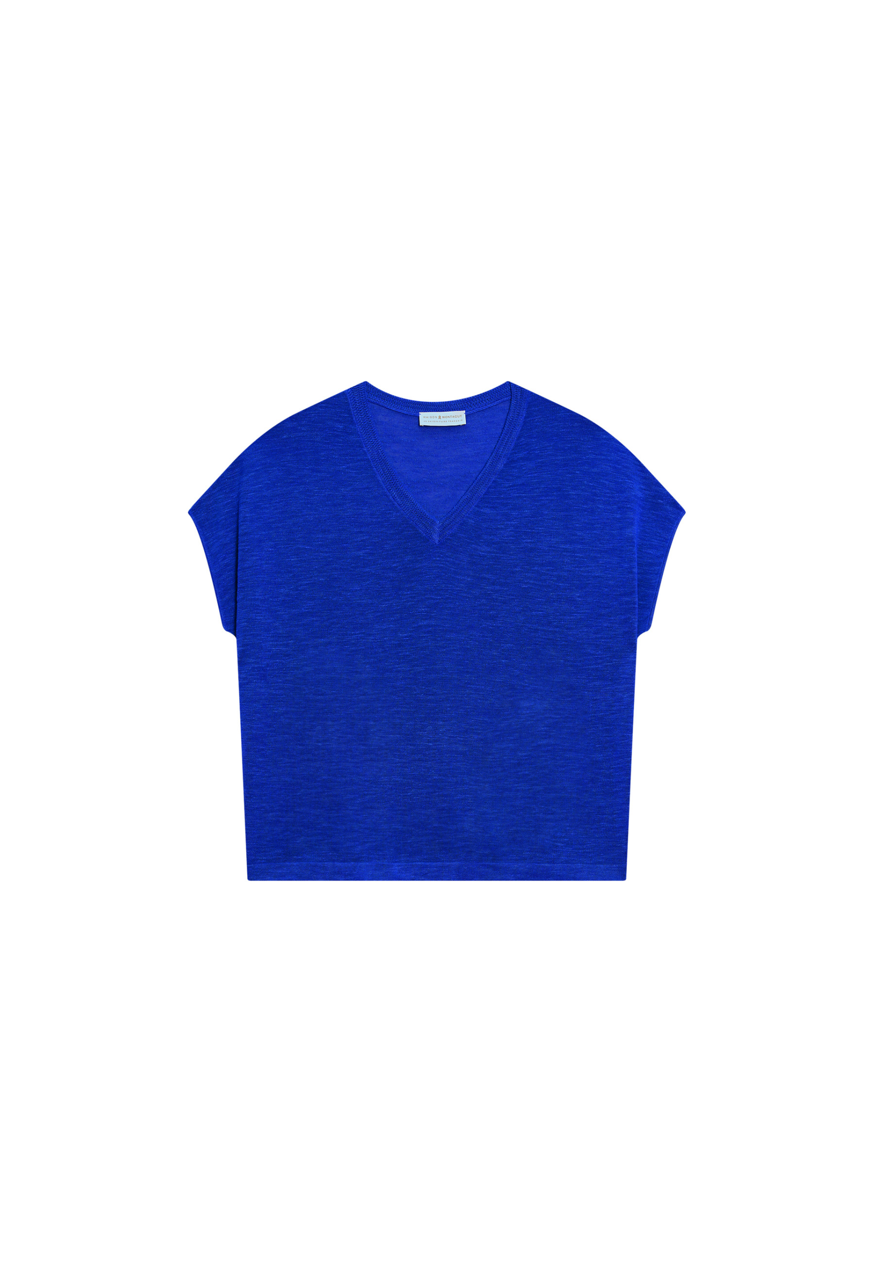 T-shirt ample col V en lin flammé - Marra