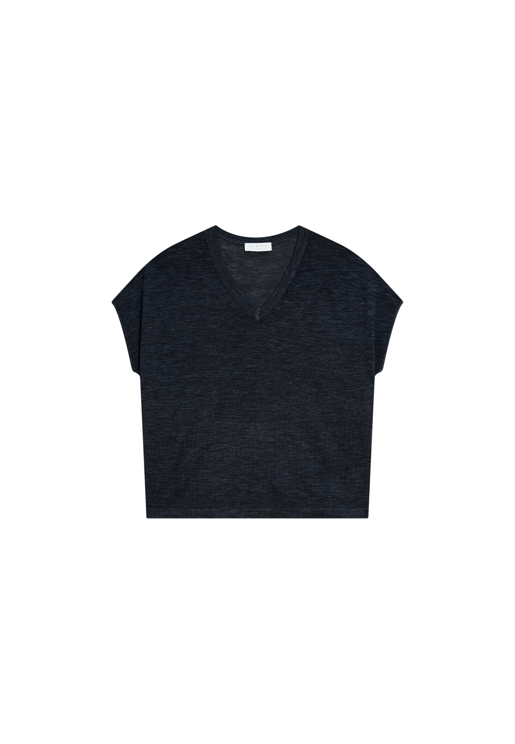 T-shirt ample col V en lin flammé - Marra