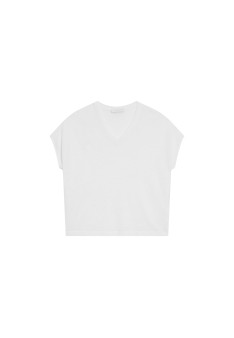 T-shirt ample col V en lin flammé - Marra