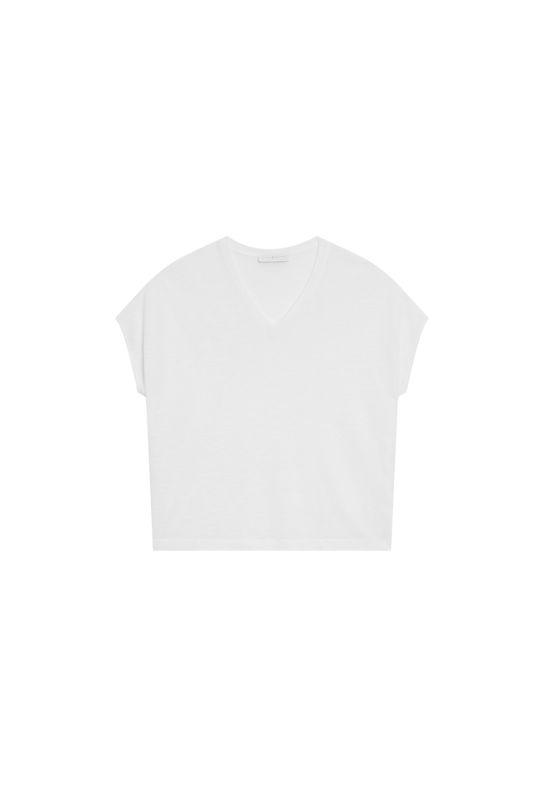 Flamed linen V-neck loose T-shirt - Marra