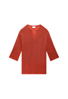 Loose linen V-neck tunic - Marielle