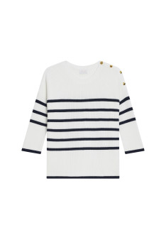 Striped organic cotton sweater - Mevo