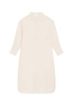 Long dress with polo neck in linen - Valerie