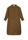Long dress with polo neck in linen - Valerie