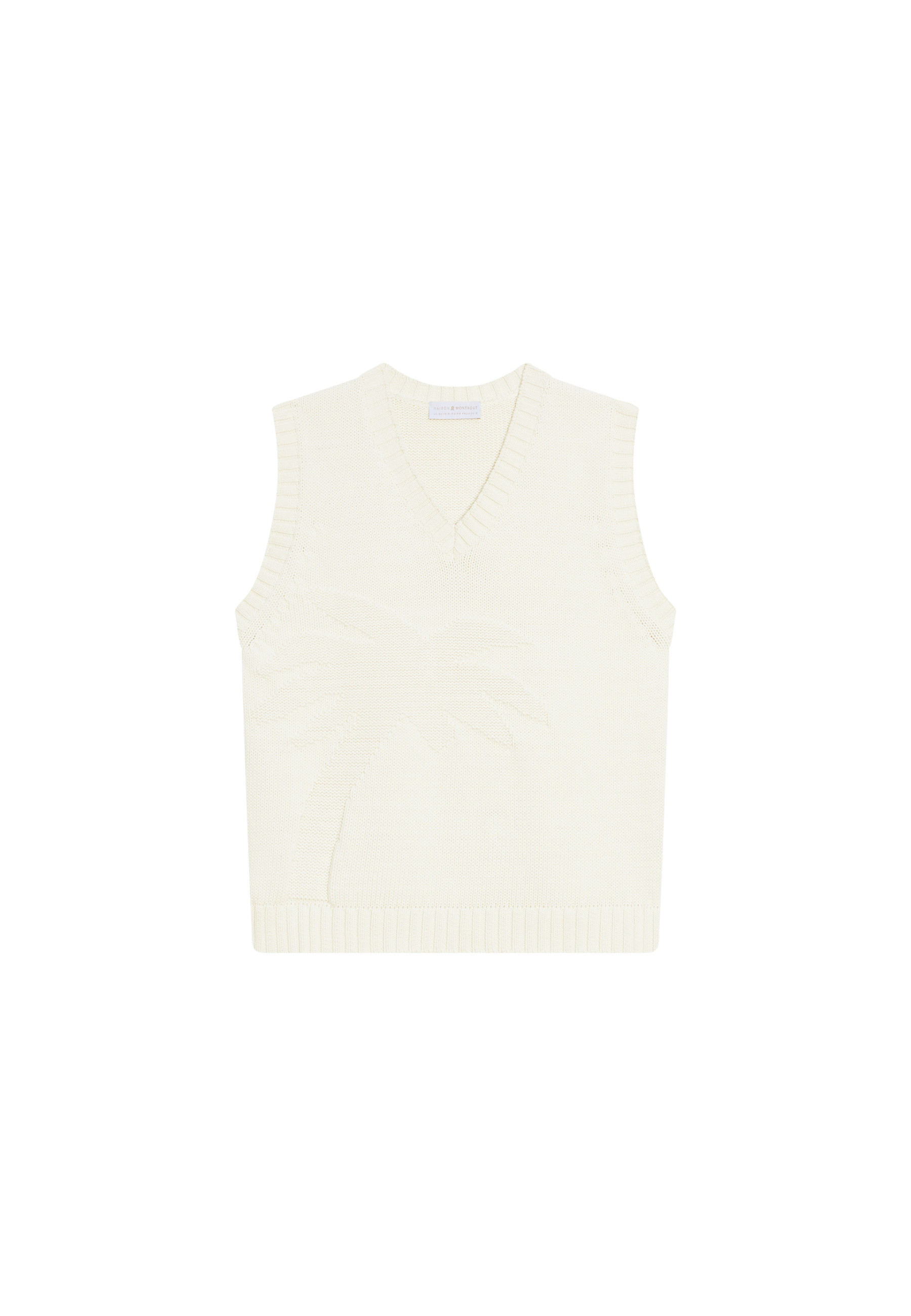 Pull col V sans manches en coton - Manon