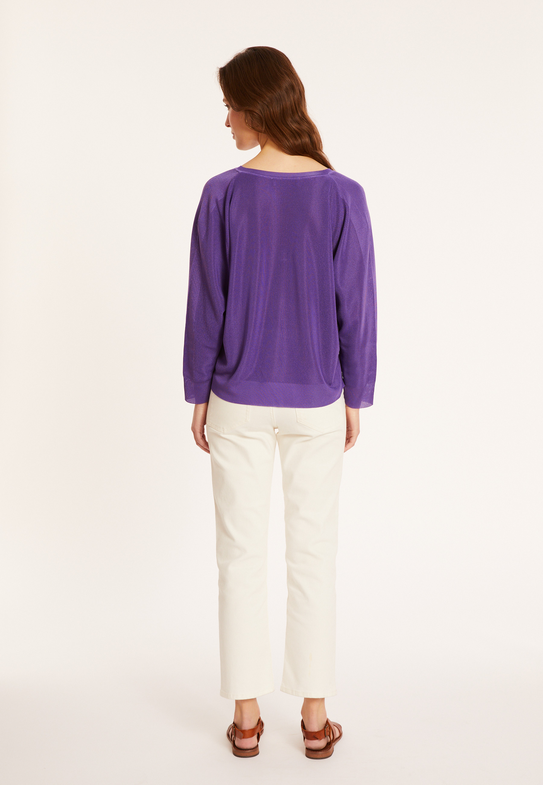 Pull col V en fil lumière - Maja