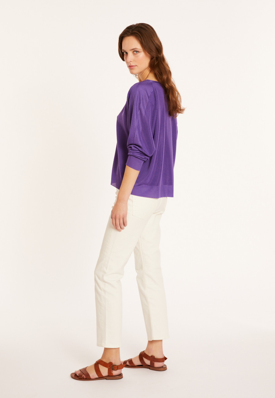 V-neck sweater in fil lumiere - Maja