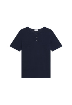 T-shirt col boutonné en lin - Leonce