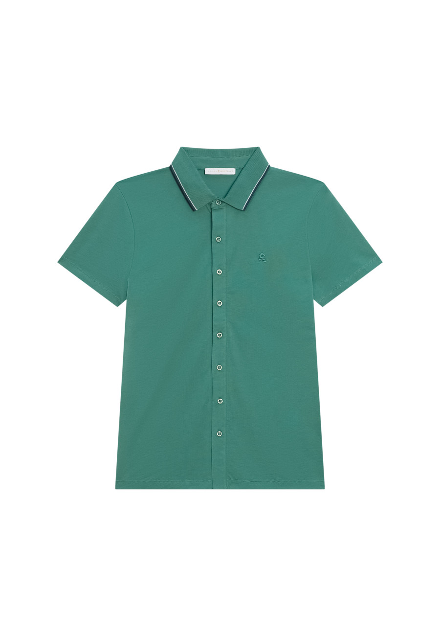 Short-sleeved cotton jersey shirt - Baccara