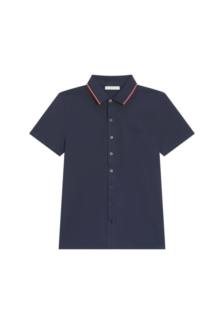 Short-sleeved cotton jersey shirt - Baccara