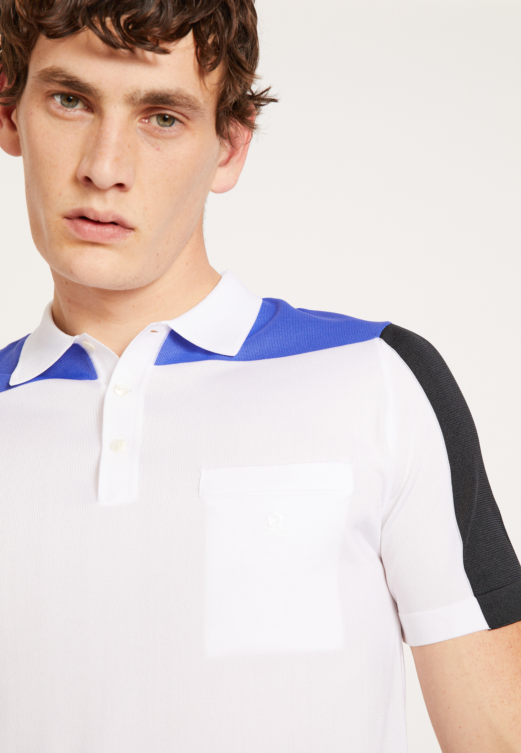 Polo Fil Lumière tricolore - Fadel 0330 - 02 Blanc