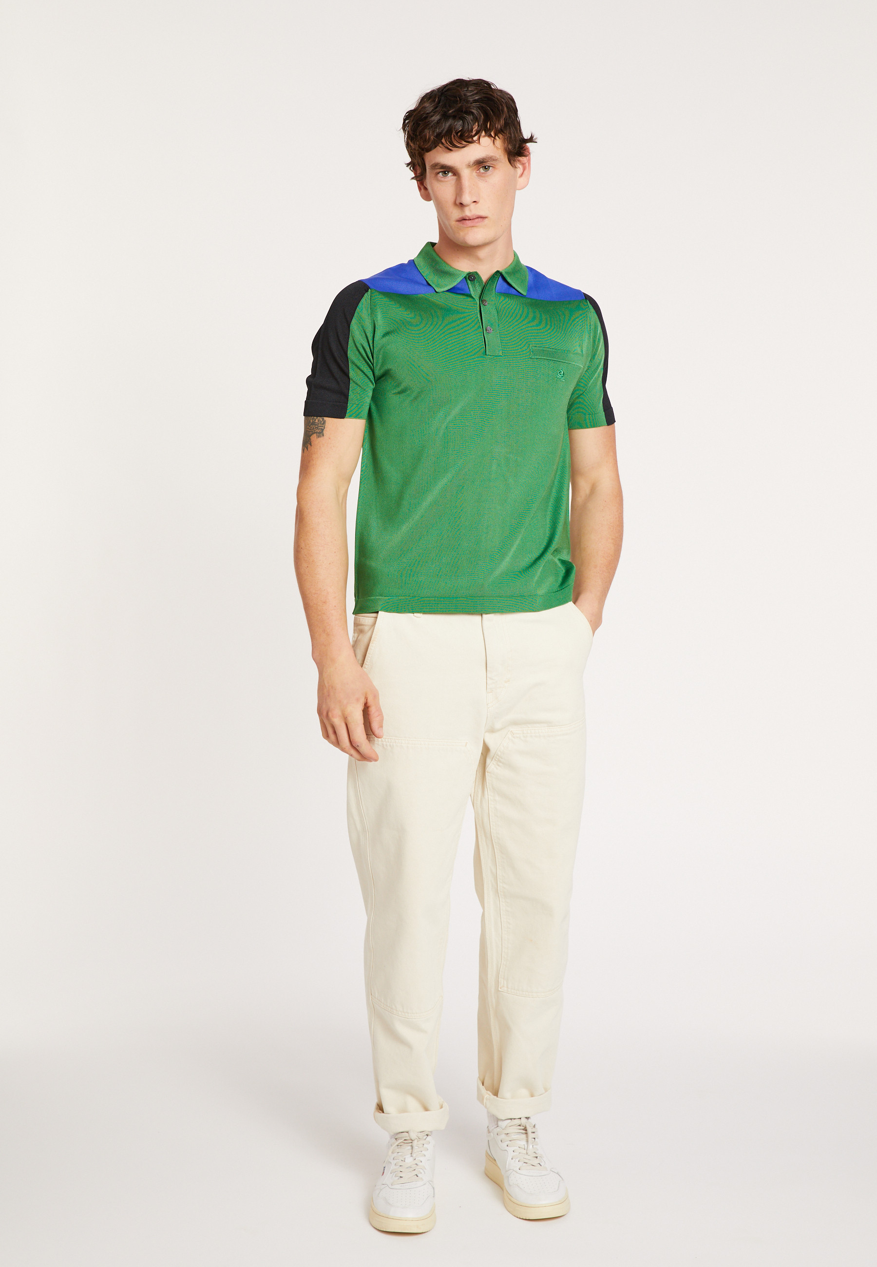 Polo Fil Lumière tricolore - Fadel 0699 - 22 Vert moyen