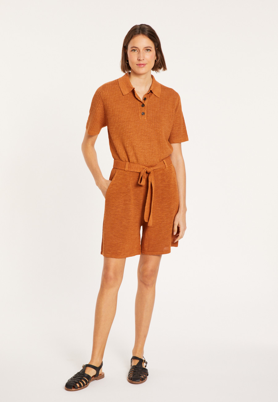 Short fluido em lin flammé - Maceo