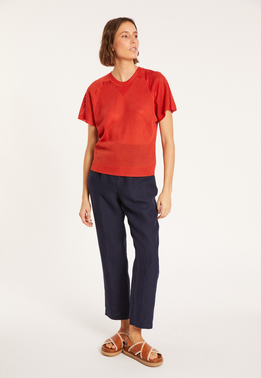 T-shirt à côtes en Fil Lumière - Malory